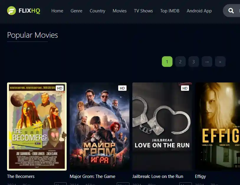 FlixHQ homepage